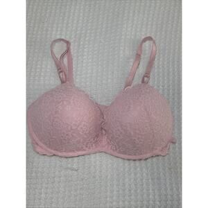 Victoria's Secret Body Pink lace bra Sz 36D RN#54867 Lined Wireless